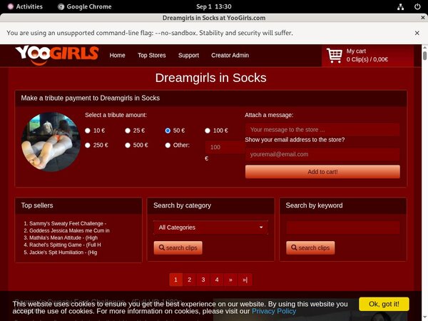 Dreamgirls In Socks Paypal Sign Up