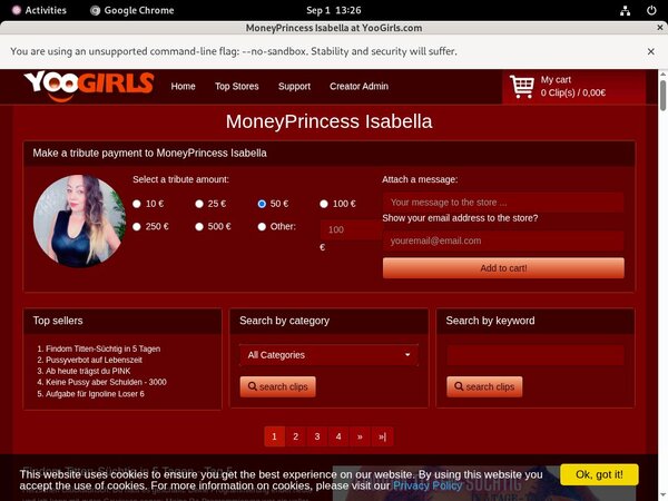 Moneyprincess Isabell Code
