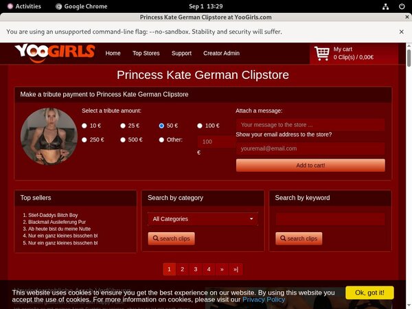 Princess Kate German Password Username